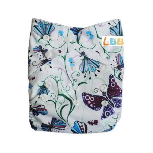LBB(TM) Baby Resuable Washable Pocket Cloth Diaper,Colorful Butterflies